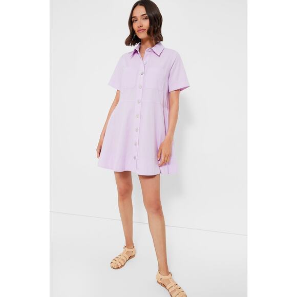 Tuckernuck Dresses & Skirts - Tuckernuck Meryl Shirt Dress Size XS Lilac Purple Cotton Pomander Place